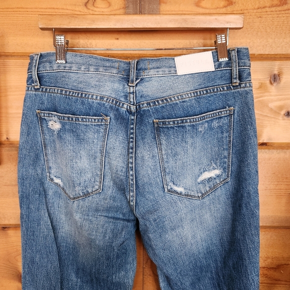 PISTOLA Jeans Presley Distressed High Rise Relaxed Roller‎ Crop Boho Sz 27 X 24" - Picture 8 of 11